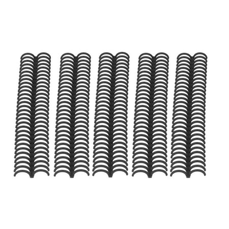 BIMZUC 10 Pcs Loose Leaf Binding Spine 30 Holes 0.87 inches / 22mm Inner Diameter Wear Resistant Plastic Rings, Black