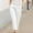 White, variant on Aloohaidyvio Pants Women,Womens Elastic Waist Casual Pants Solid Color Large Pocket Cotton Linen Straight Pants