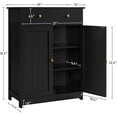 thumbnail image 2 of COCOKUN Bathroom Storage Cabinet with 1 Drawer and 2 Doors, Bathroom Floor Cabinet with Adjustable Shelf, Wooden Storage Units for Living Room, Entryway, Small Space, Black,1 Piece, 2 of 7