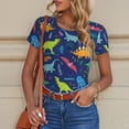 thumbnail image 4 of Goofa Dinosaurs Printed Women Rash Guard Short Sleeve,Tummy control Swimsuit Surfing Swimsuit Bathing Suit One Piece Swimsuit UPF 50-, 4 of 9