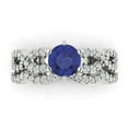 thumbnail image 2 of Clara Pucci 14K White Gold 1.57 Simulated Tanzanite Engraveable Engagement Ring + Wedding Band Set, 2 of 7