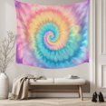 thumbnail image 5 of Colorful Tie Dye Small Tapestry for Bedroom Wall Hanging Tapestry, Rainbow Ombre Abstract Pattern Art Ceiling Backdrop Tapestries Poster Blanket Wall Decor for Teens Room Living Room Dorm 23" x 28", 5 of 8