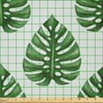 thumbnail image 2 of Ambesonne Tropical Fabric by the Yard Microfiber, Hand Drawing Jungle Leaf, 10 Yards, Fern Green Dark Green, 2 of 4