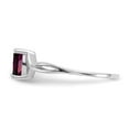 thumbnail image 4 of 14K White Gold Ring Band Birthstone (01) January Garnet (Rhodolite) Oval Red, Size 9, 4 of 5