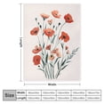thumbnail image 4 of JRXY Red Poppy Garden Flannel Fleece Blanket White, 4 of 6