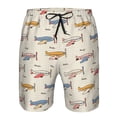 thumbnail image 4 of Naloa Striped Vintage Planes Men's Beach Shorts, Surfing shorts, Swim trunks, Quick Dry Swim Trunks for Surfing Beach Fun - XX-Large, 4 of 9
