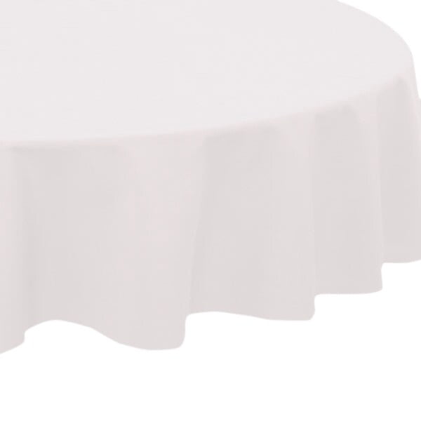 84" White Round Plastic Table Cover by Paper Mart