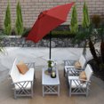 thumbnail image 6 of Astella 92.5" Brick Solid Print Hexagon Market Patio Umbrella, 6 of 7