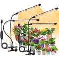 thumbnail image 1 of Lámpara para plantas de 2 piezas (sin adaptador), luz de espectro completo, 3000 K, 5000 K, 660 nm para plantas de interior con temporizador de 3/9/12 h, 10 niveles de brillo, 3 modos, ideal para plan, 1 of 5