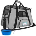 thumbnail image 1 of PetAmi Transportín para mascotas aprobado por la aerolínea para gatos, transportador de perros de lado suave para perros pequeños, suministros de viaje para gatos, accesorios para gatos de interior, b, 1 of 5