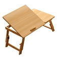 thumbnail image 4 of Lipstore Foldable Table Laptop Lap Desk Rectangle Bamboo Portable Stand Adjustable Angle for Camping Balconies Computer Outdoor Picnic Light Brown Medium, 4 of 8