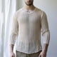 thumbnail image 1 of Camiseta interior de punto transparente para hombre Ticfox top hueco de manga larga, 1 of 6