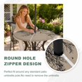 thumbnail image 4 of Round Outdoor Tablecloth with Umbrella Hole and Zipper, Brown Black Branches Tablecloth with Elastic Waterproof, Botanical Dead Tree Birds Patio Table Covers for 31" - 35" Picnic Pool Tables, 4 of 9