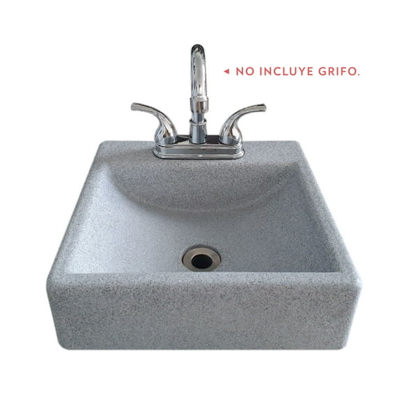 Lavabo CUADRADO Versaplas 34 granito gris bimando 34 cm x 33 cm x 11 cm