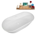 thumbnail image 5 of 59" Streamline B-260-48-WH Soaking Freestanding Tub and Tray With Internal Drain in Glossy White, 5 of 10