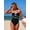 Black, variant on 2026 Womens One Pieces Swimsuit Wave Point Pattern Beach Bikini