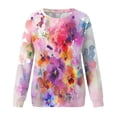 thumbnail image 4 of PuLe Hoodies Women's Casual Printed Long Sleeved Round Neck Pullover Hoodless Sweathirts, 4 of 5
