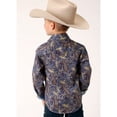 thumbnail image 2 of Roper Boys Long Sleeve Snap Royal Paisley Western Shirt, 2 of 2