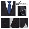 thumbnail image 5 of Mens 3 Piece Suit Formal Pinstripe Slim Fit Notched Lapel Dress Blazer Vest Trousers Set, 5 of 6