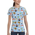 thumbnail image 4 of Fuzoiu Kawaii Sushi (2) Print Boys' Casual T-Shirt,Crewneck Undershirts,Boys Athletic Shirt,Short Sleeve T-Shirts for Outdoor Play, 4 of 7