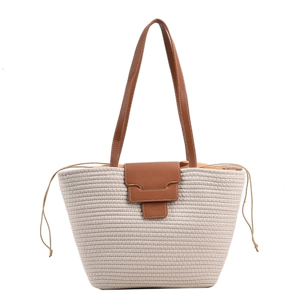 Bolso bandolera para mujer Bolso bandolera de paja para viajes de oficina (Beige) Tmvgtek Para Estrenar