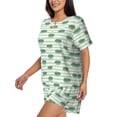 thumbnail image 2 of Haiem Cute Crocodile Pattern Pajama Set for Women 2 Piece Lounge Set Short Sleeve Tops and Shorts Soft Sleepwear-X-Large, 2 of 7