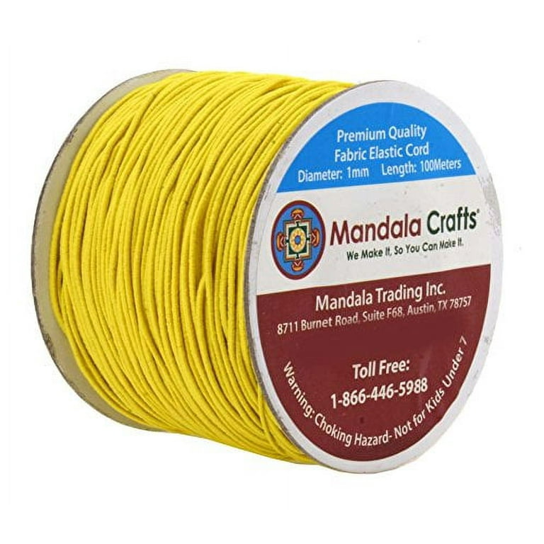 Mandala Crafts 1mm Elastic Cord Stretchy String for Bracelets, Necklaces, Jewelry Making, Beading, Masks 109 Yards Black