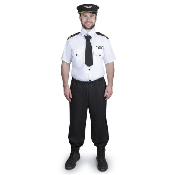 Dress-Up-America Pilot Costume for Adults - Pilot Uniform for Men - Halloween Airline Captain Costume Set (Small)