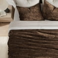 thumbnail image 4 of EVERGRACE Velvet Quilt Set Queen Size, Luxurious Soft Quilted Bedding Sets, Lightweight Velvet Comforter for All Season, Striped Channel Bedspread Coverlet with 2 Shams, Rust Brown, 4 of 8