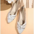 thumbnail image 6 of Flats for Womens Pointed Toe Ballet Flats with Bow Comfortable Knit Dressy Flats, 6 of 8