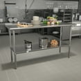 thumbnail image 3 of Flash Furniture Reese Stainless Steel 18 Gauge Prep and Work Table with 1.5" Backsplash and Undershelf - NSF Certified - 60"W x 24"D x 36"H, 3 of 11