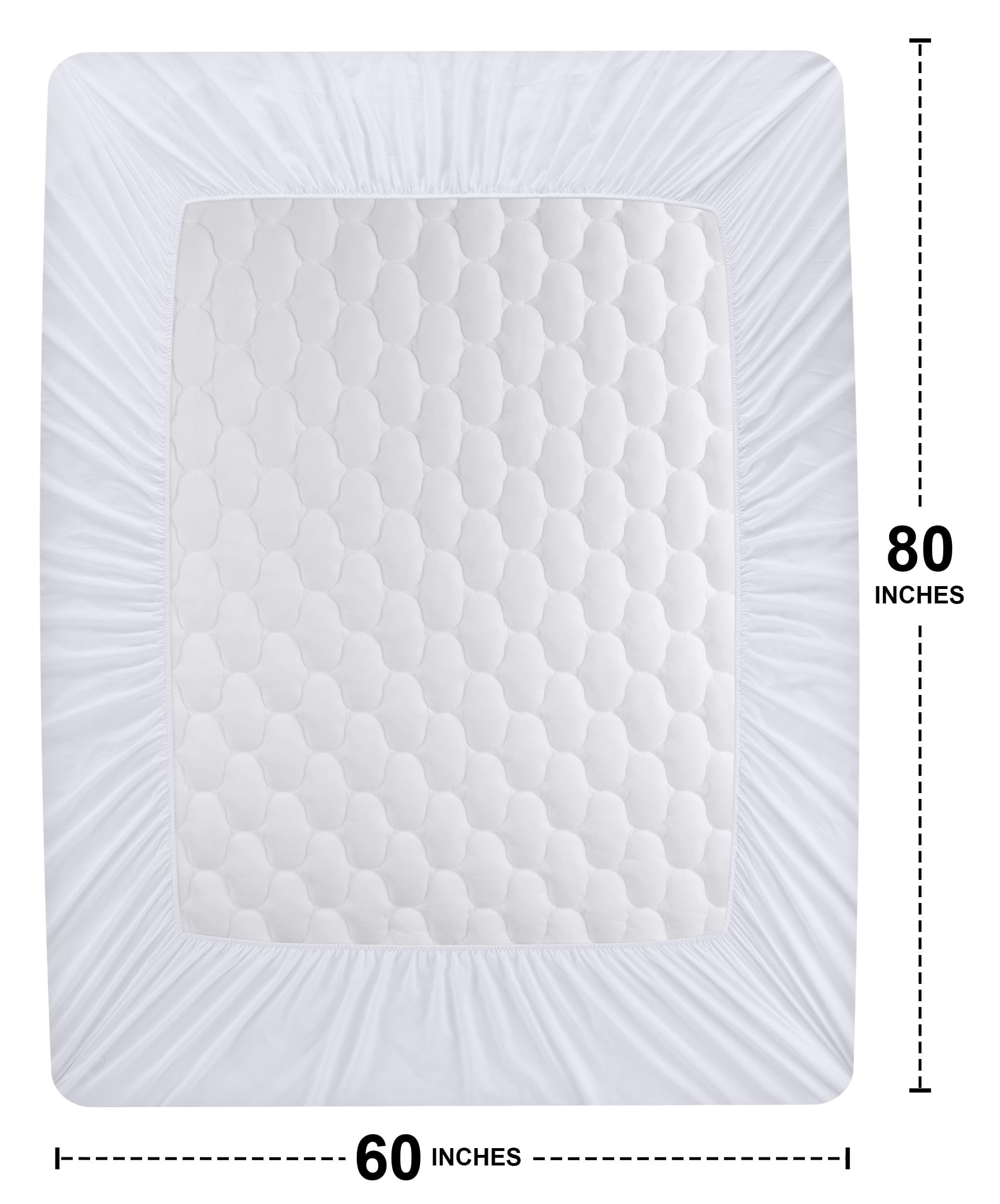 Utopia Bedding Waterproof Mattress Protector, Queen Mattress Pad, Noiseless Quilted Fitted Cover with Deep Pocket Stretches up to 16 Inches (White)