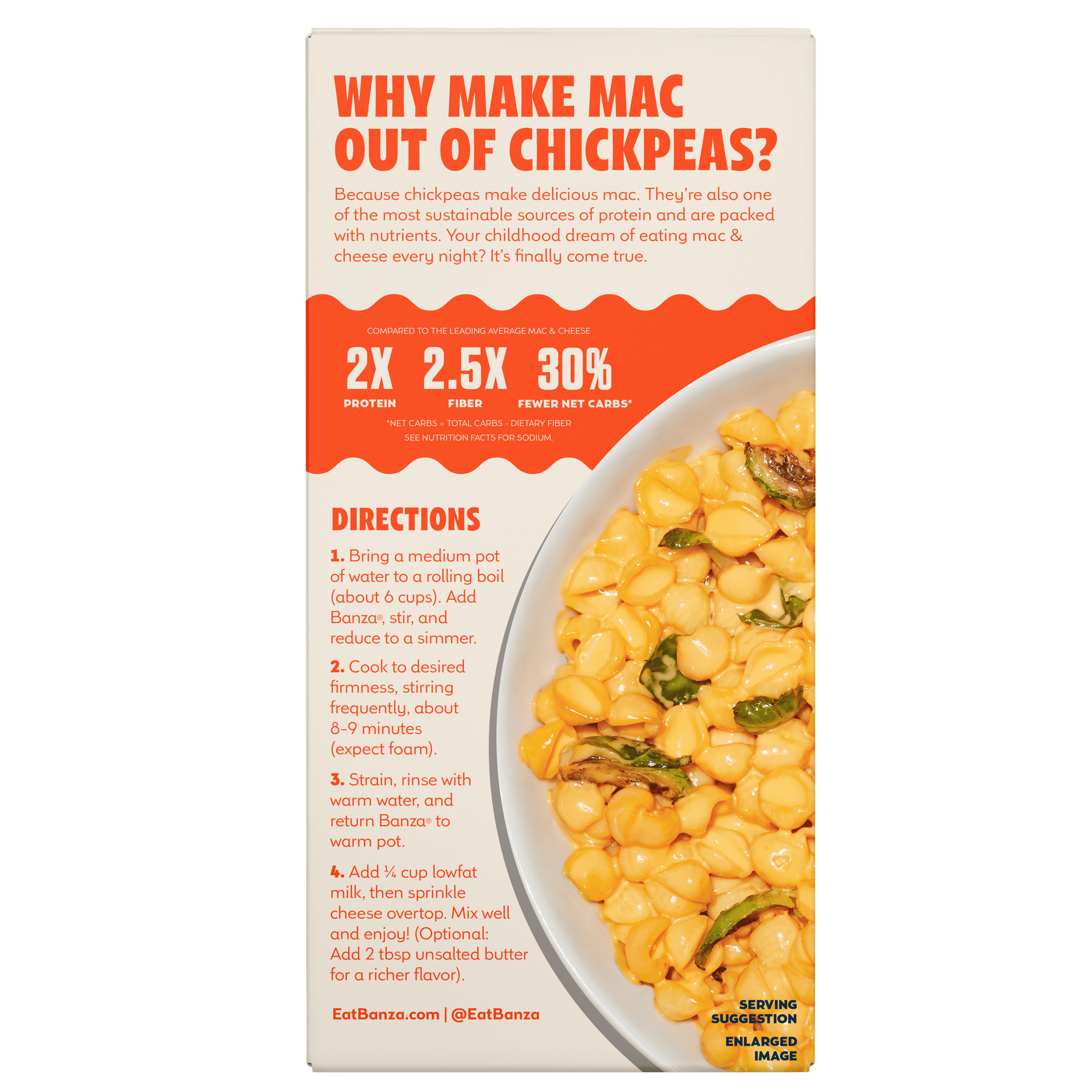 Banza Gluten Free Shells & Cheddar - High Protein, Lower Carb Mac & Cheese Dinner, 5.5oz