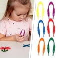 thumbnail image 3 of 1 Pcs Plastic Colorful Easy Grip Rainbow Tweezers, Easy Grasp Tools Accessories, 3 of 10