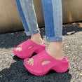 thumbnail image 2 of HNMKIU Womens Slippers Summer Thick Soled EVA Soft Sole Toe Separator Flip Flops Outdoor Comfortable Beach Sandals for Women Z01_Red,6, 2 of 7