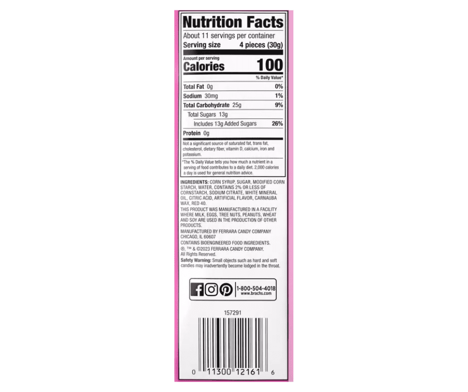Brach’s Jube Jel Cherry Hearts Valentine’s Day Candy, 12 oz Bags – 2 Pack