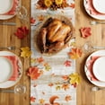 thumbnail image 4 of Fall Scarecrows Cotton Linen Rectangle Table Runners 13"x48", Thanksgiving Autumn Pumpkins Leaves Brown Coffee Table Runner Dresser Scarves Luxury Table Runners for Wedding Party Banquet Dinner Decor, 4 of 8