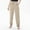 Khaki, variant on SNKSDGM Women's Plus Women's Pants Elastic Waist Long Length Women's Pants Casual Linen Ladies Summer Elastic High Waist Solid Color Linen Wide Leg Loose Pants