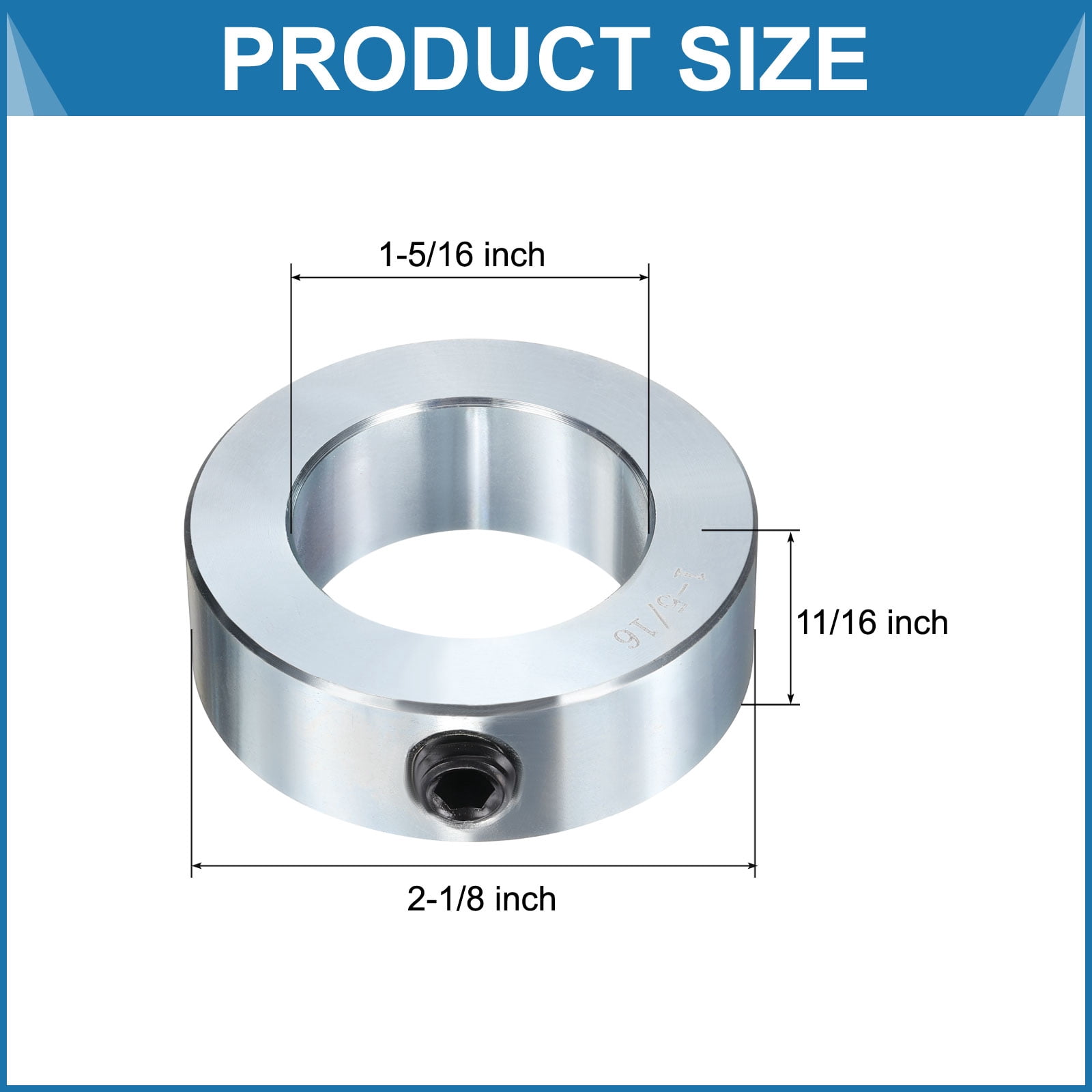 4 Pack Set Screw Collars 1-5/16" Bore Carbon Steel Shaft Collars, 2-1/8" OD