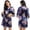 Dark blue, variant on WBQ Women's Floral Short Satin Bridesmaid Robes Silky Bride Robes Getting Ready M-XXL Size