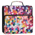 thumbnail image 5 of FORMRS Zipper Binder with Shoulder Strap 2-inch Ring 500 Sheet Capacity File Bag, Black Colorful Circles, 5 of 5