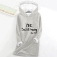 thumbnail image 2 of Aboser Yes,I'm Still Freezing Sherpa Hoodies for Women Thermal Casual Fleece Lined Loungewear Cozy Plush Pullover Loose Winter Long Sweatshirts, 2 of 4