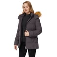 thumbnail image 3 of WenVen Women's Puffer Coat Waterproof Winter Jacket Quilted Zip-up Snow Parka with Hood Charcoal XL, 3 of 13