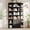 Black, variant on Modern 75" Tall Wooden Bookcase with Storage Cabinet and Barn Doors - 6-Tier Adjustable Wide Bookshelf - Display Shelf for Living Room, Bedroom, Office - Color: Black