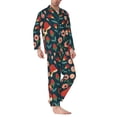 thumbnail image 3 of Kll Berries And Flowers Sleepwear Mens Flannel Pajamas,Long Cotton Pj Set, 3 of 9