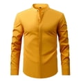 thumbnail image 2 of LIIPEE Solid Color Dress Shirt For Men Long Sleeve Band Collar Button Up Shirts Male Comfortable Formal Business Tops,XL, 2 of 6