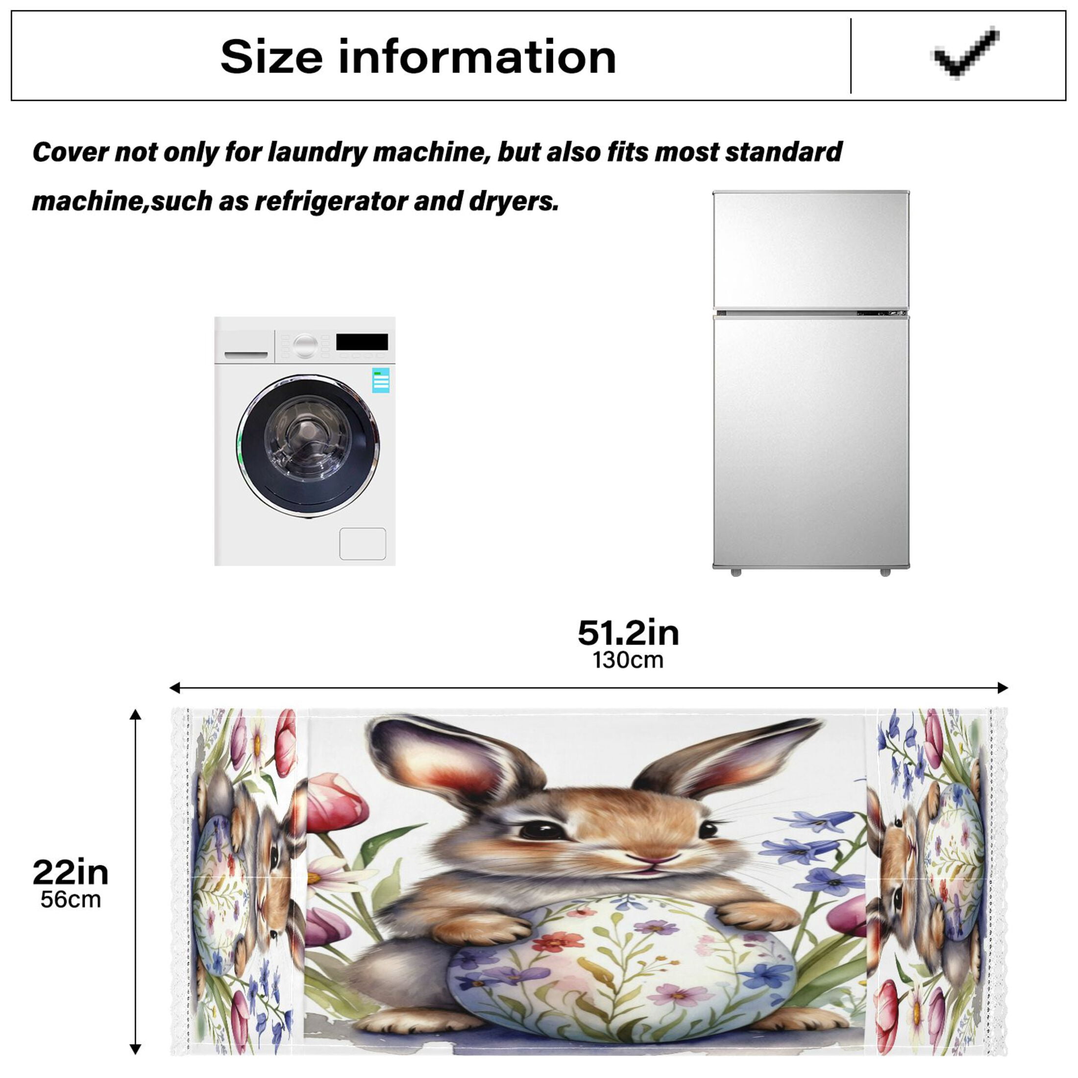Wobogo Watercolor Brown Rabbit Washing Machine Cover Dustproof Washer Dryer Cover Waterproof Laundry Room Decorative Protector