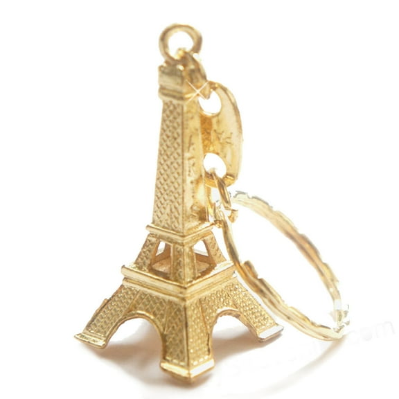 Gold 3D Eiffel Tower Key Chain