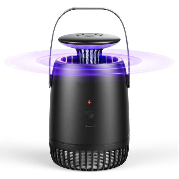 Portable Electric Fly Insect Swatter Swat Bug Mosquito Wasp Zapper Killer UV Lamp USB Powered Black