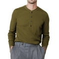 thumbnail image 1 of Blusas y camisas de manga larga con cuello redondo para hombre, blusa informal de moda con bloques de color, manga larga, cuello redondo, blusa de poliéster, algodón y poliéster., 1 of 7
